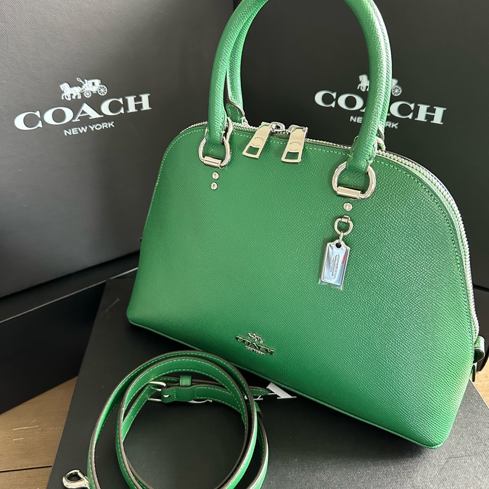 Coach Vibrant Green Leather Satchel